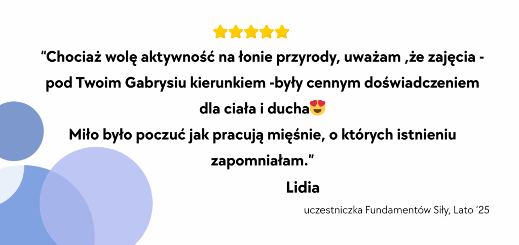opinia o kursie jogi wzmacniającej fundamenty siły w Tychach